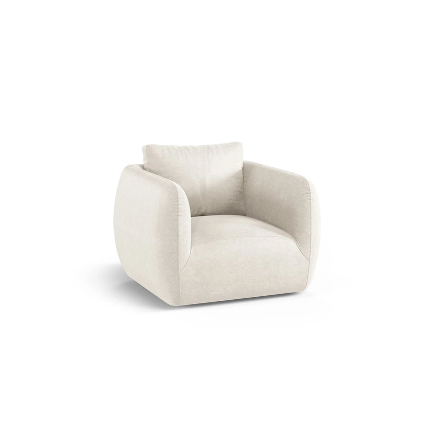 Iga Sessel aus Strukturierter Stoff (Wind 02) in Elfenbein, 95x87 cm – Bild 3