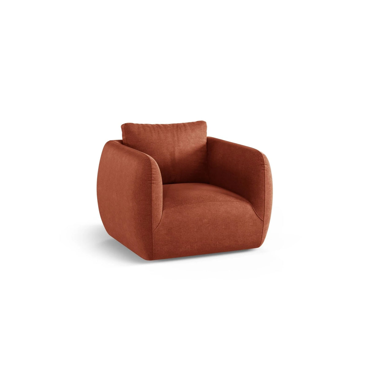 Iga Sessel aus Strukturierter Stoff (Wind 52) in Kastanienbraun, 95x87 cm – Bild 3