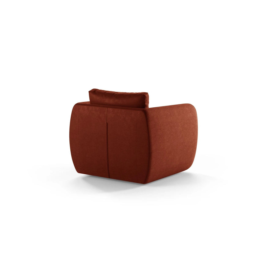 Iga Sessel aus Strukturierter Stoff (Wind 52) in Kastanienbraun, 95x87 cm – Bild 4