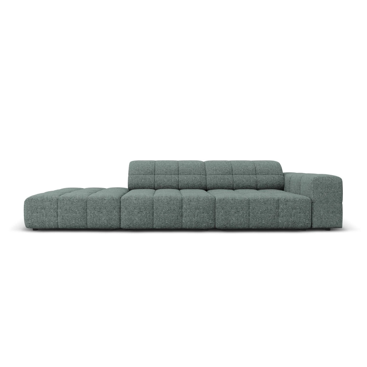 Jennifer 3-Sitzer Ecksofa, Linke Seite offen, mit Bezug aus Chenille (Haga 78) in Petrol, 262x102 cm – Bild 1