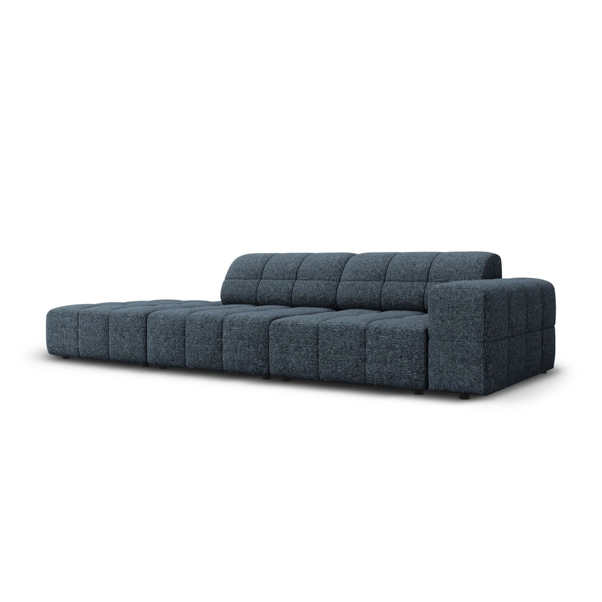 Jennifer 3-Sitzer Ecksofa, Linke Seite offen, mit Bezug aus Chenille (Haga 86) in Königsblau, 262x102 cm – Bild 3