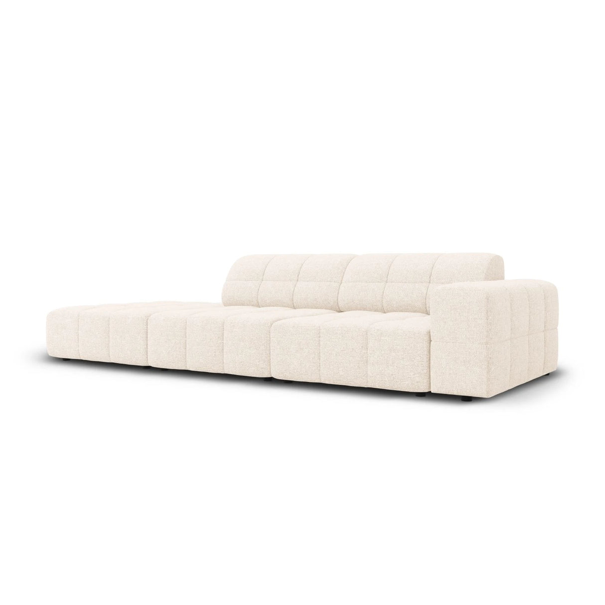 Jennifer 3-Sitzer Ecksofa, Linke Seite offen, mit Bezug aus Samt oder Chenille, 262x102 cm – Bild 3
