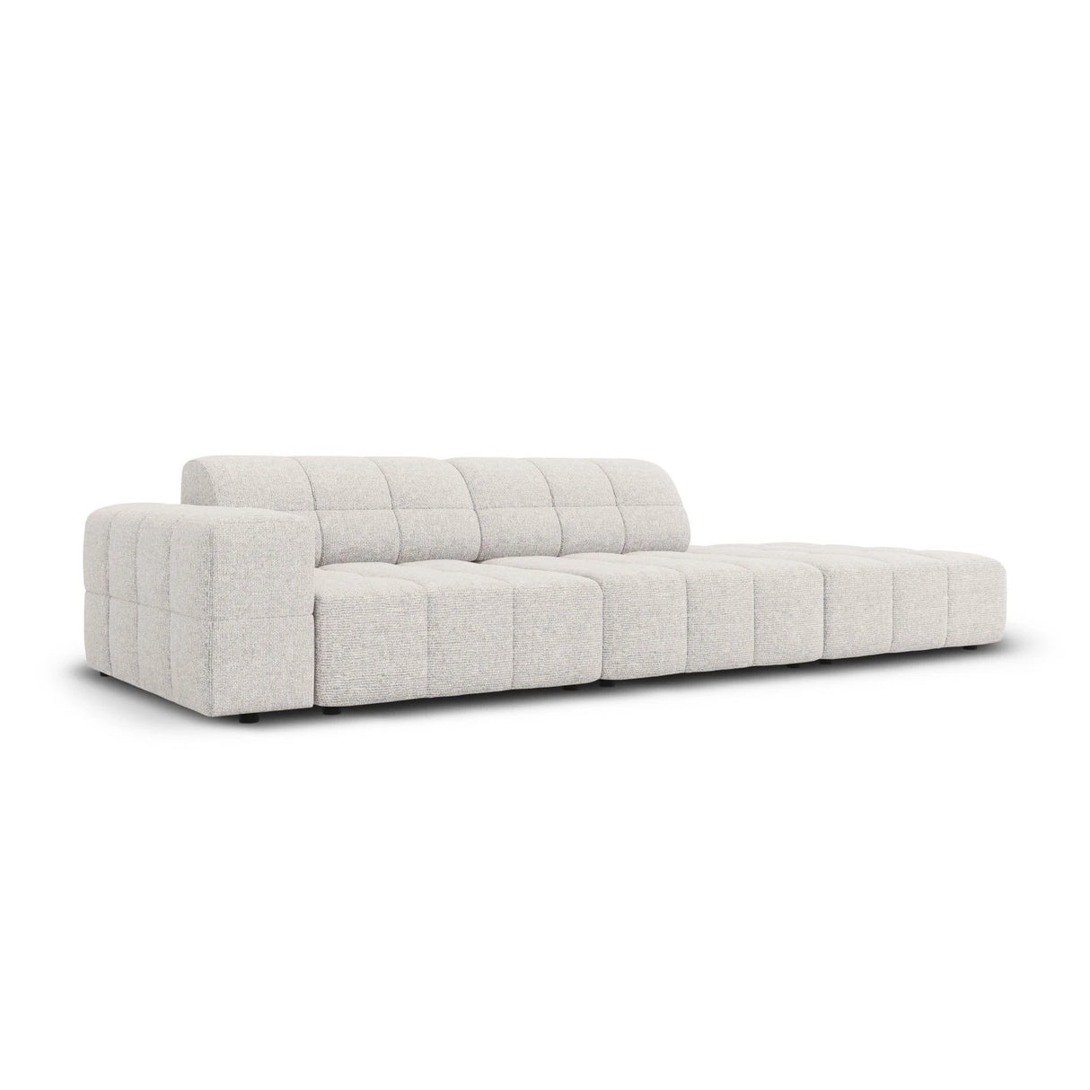 Jennifer 3-Sitzer Ecksofa, Rechte Seite offen, mit Bezug aus Chenille (Haga 06) in Hellgrau, 262x102 cm – Bild 3