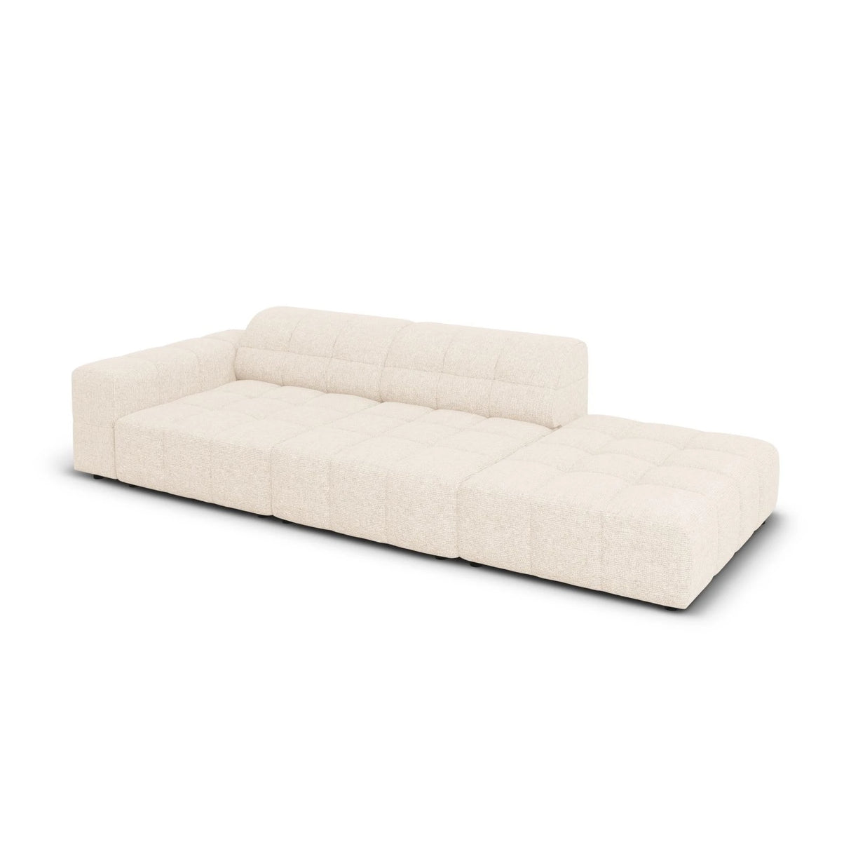 Jennifer 3-Sitzer Ecksofa, Rechte Seite offen, mit Bezug aus Samt oder Chenille, 262x102 cm – Bild 4