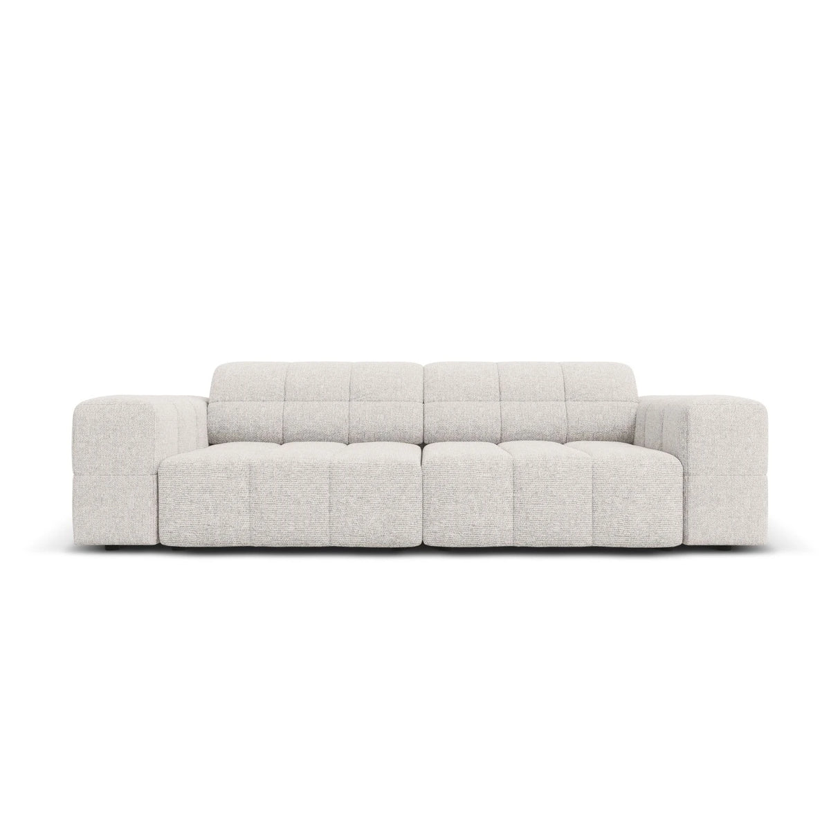 Jennifer 3-Sitzer Sofa mit Bezug aus Chenille (Haga 06) in Hellgrau, 204x102 cm – Bild 1