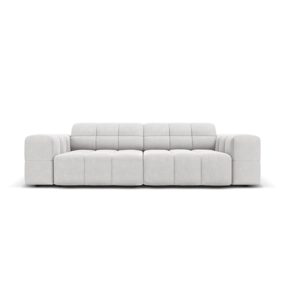 Jennifer 3-Sitzer Sofa mit Bezug aus Samt (Bluvel 03) in Silver, 204x102 cm – Bild 1