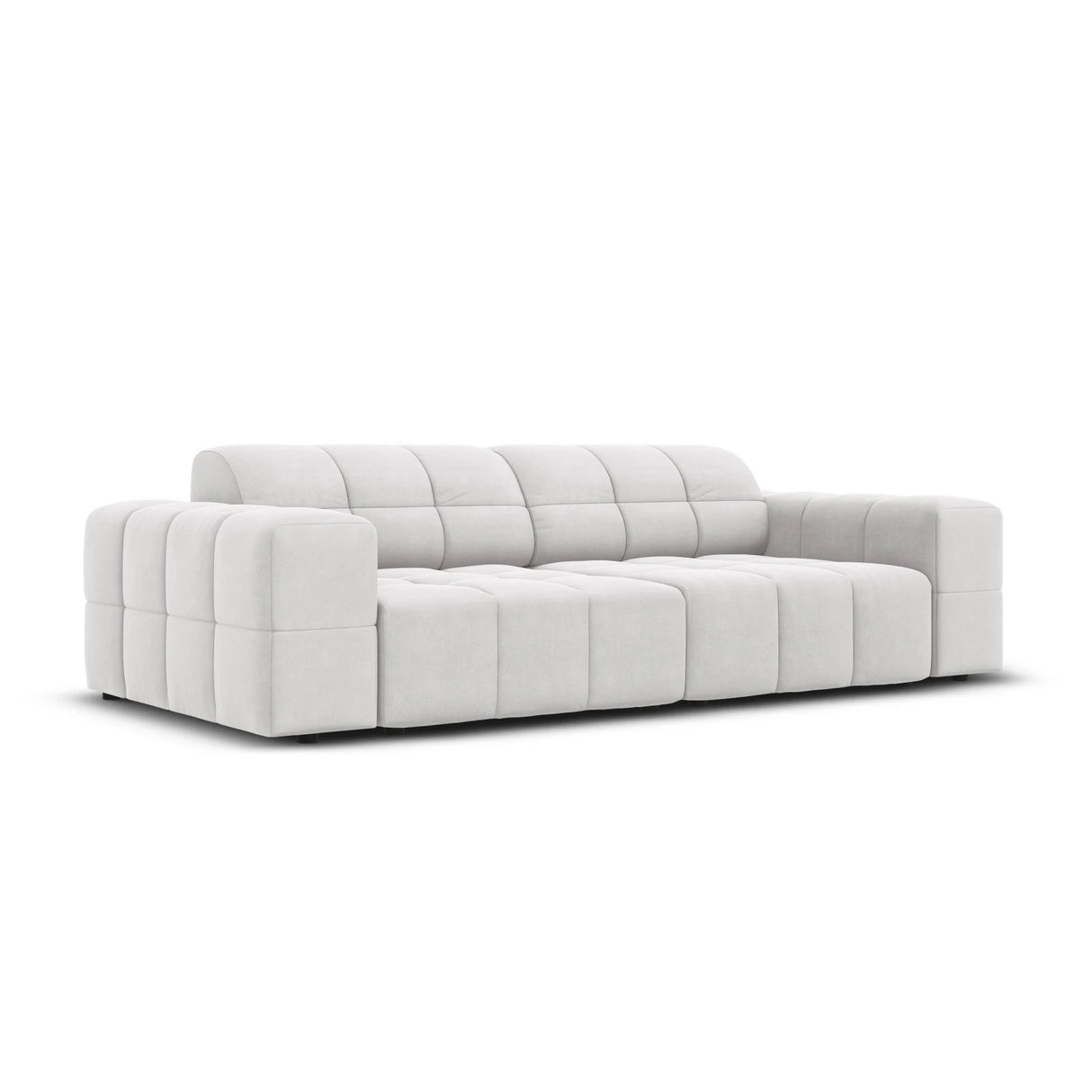 Jennifer 3-Sitzer Sofa mit Bezug aus Samt (Bluvel 03) in Silver, 204x102 cm – Bild 3