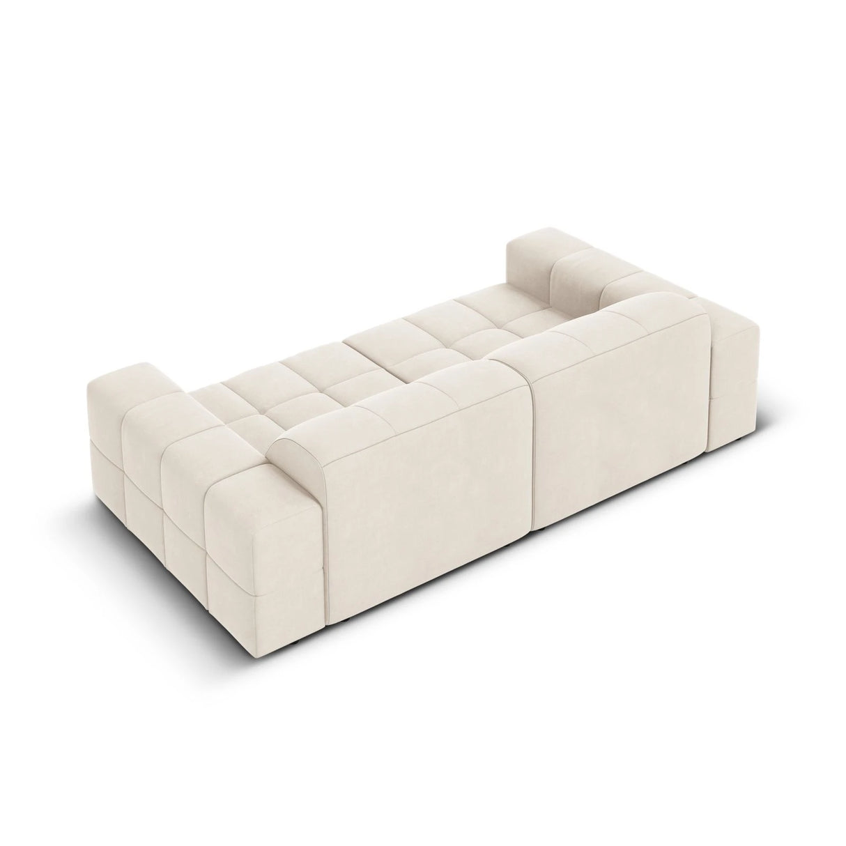Jennifer 3-Sitzer Sofa mit Bezug aus Samt (Bluvel 22) in Leichtes Beige, 204x102 cm – Bild 5