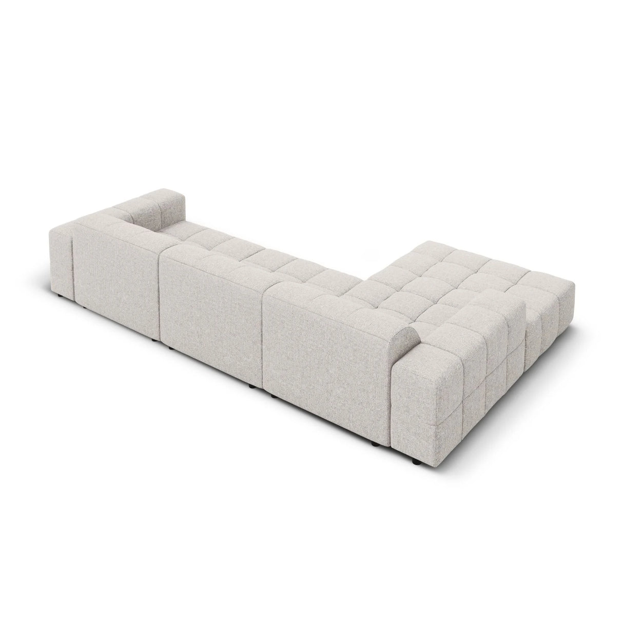 Jennifer 4-Sitzer Ecksofa, Linke Seite, mit Bezug aus Chenille (Haga 06) in Hellgrau, 284x166 cm – Bild 5