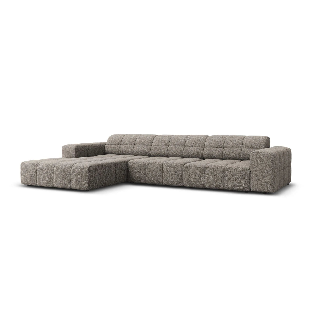 Jennifer 4-Sitzer Ecksofa, Linke Seite, mit Bezug aus Chenille (Haga 16) in Grau, 284x166 cm – Bild 3