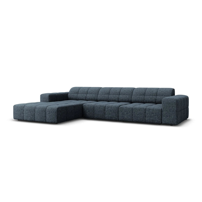Jennifer 4-Sitzer Ecksofa, Linke Seite, mit Bezug aus Chenille (Haga 86) in Königsblau, 284x166 cm – Bild 3