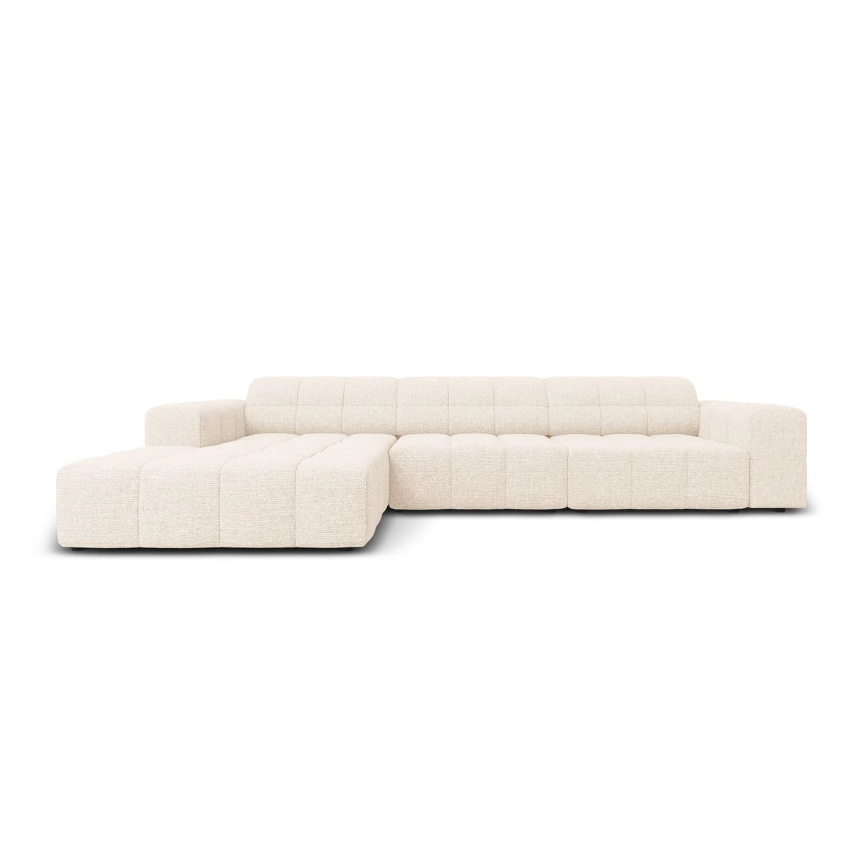 Jennifer 4-Sitzer Ecksofa, Linke Seite, mit Bezug aus Samt oder Chenille, 284x166 cm – Bild 1