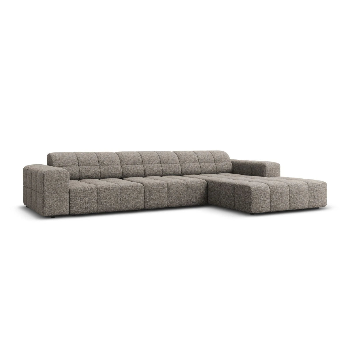 Jennifer 4-Sitzer Ecksofa, Rechte Seite, mit Bezug aus Chenille (Haga 16) in Grau, 284x166 cm – Bild 3