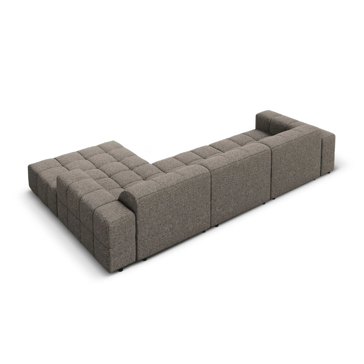 Jennifer 4-Sitzer Ecksofa, Rechte Seite, mit Bezug aus Chenille (Haga 16) in Grau, 284x166 cm – Bild 5