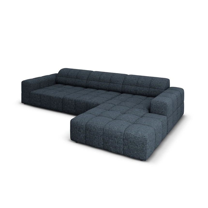 Jennifer 4-Sitzer Ecksofa, Rechte Seite, mit Bezug aus Chenille (Haga 86) in Königsblau, 284x166 cm – Bild 4