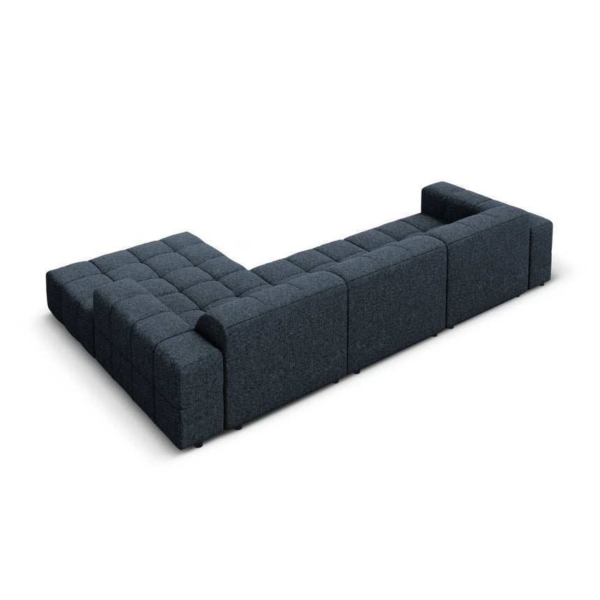 Jennifer 4-Sitzer Ecksofa, Rechte Seite, mit Bezug aus Chenille (Haga 86) in Königsblau, 284x166 cm – Bild 5