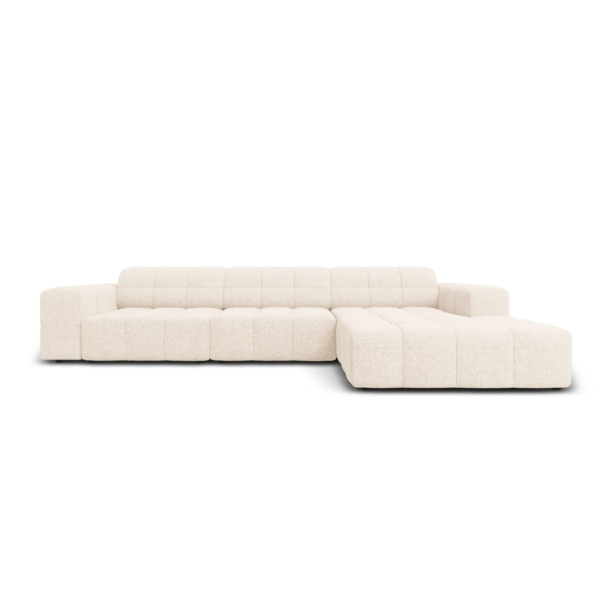 Jennifer 4-Sitzer Ecksofa, Rechte Seite, mit Bezug aus Samt oder Chenille, 284x166 cm – Bild 1