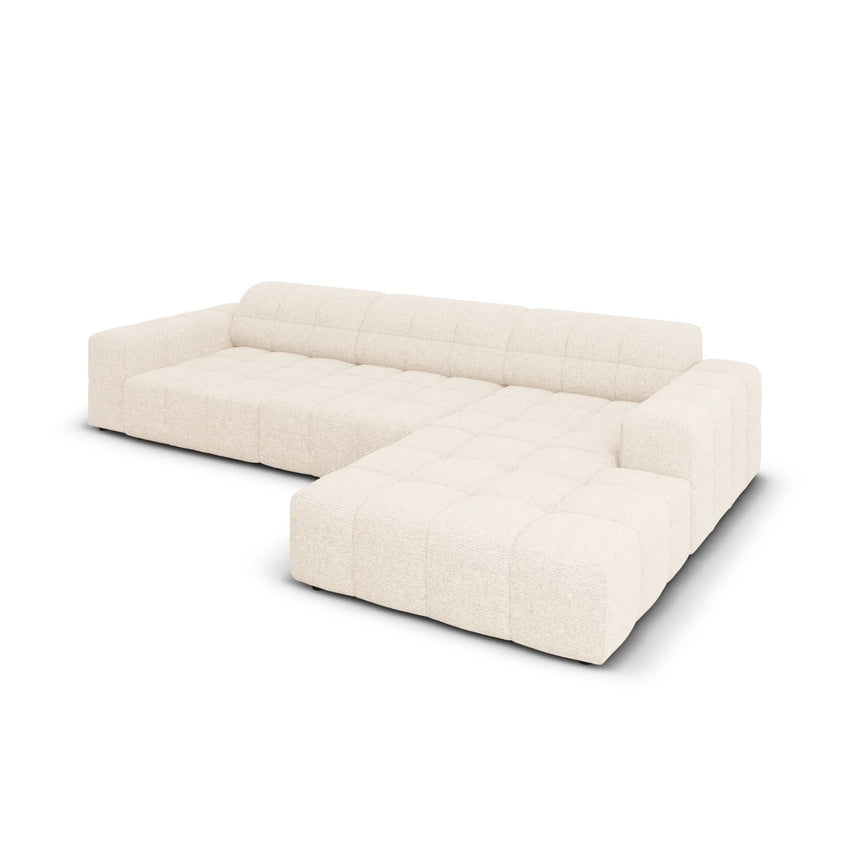 Jennifer 4-Sitzer Ecksofa, Rechte Seite, mit Bezug aus Samt oder Chenille, 284x166 cm – Bild 4