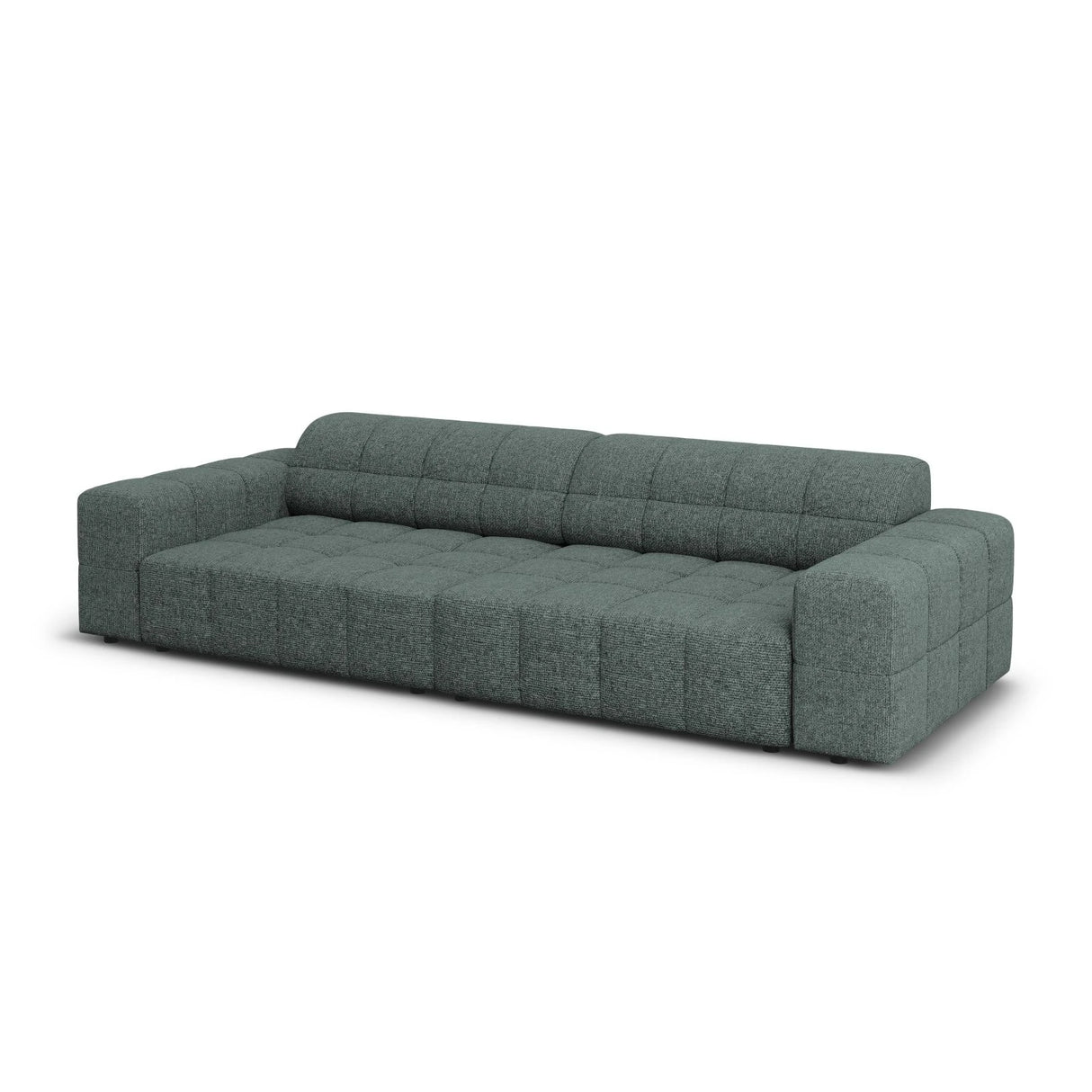 Jennifer 4-Sitzer Sofa mit Bezug aus Chenille (Haga 78) in Petrol, 244x102 cm – Bild 4