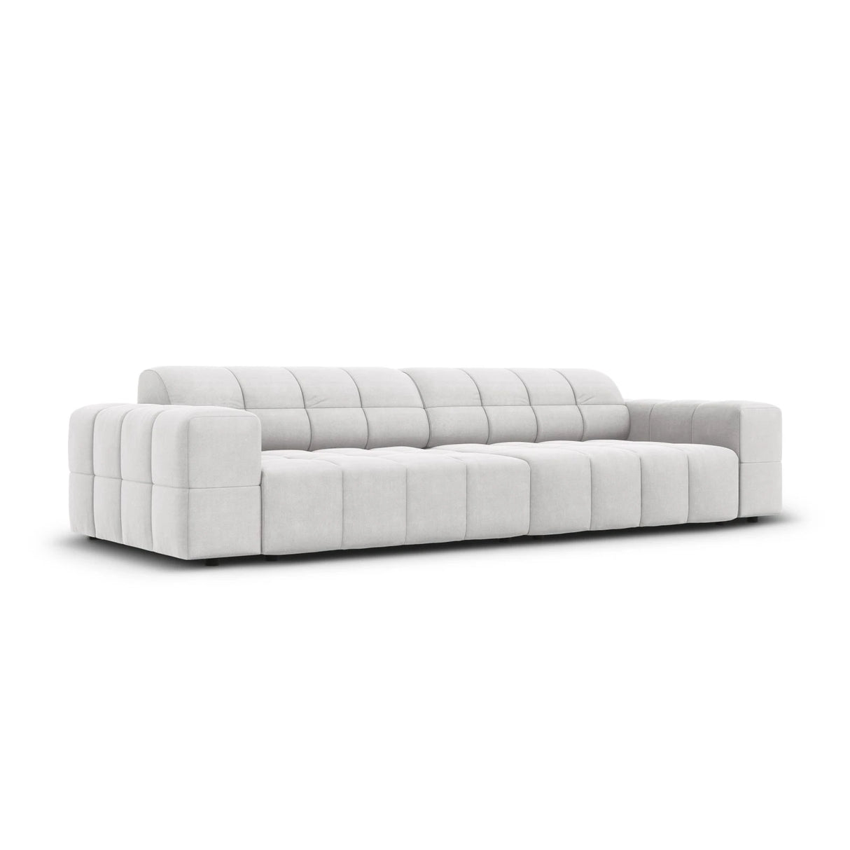 Jennifer 4-Sitzer Sofa mit Bezug aus Samt (Bluvel 03) in Silver, 244x102 cm – Bild 3