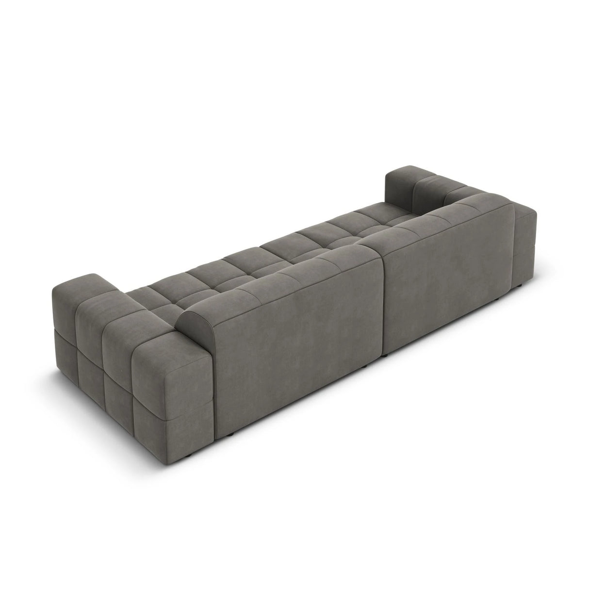 Jennifer 4-Sitzer Sofa mit Bezug aus Samt (Bluvel 13) in Hellgrau, 244x102 cm – Bild 5