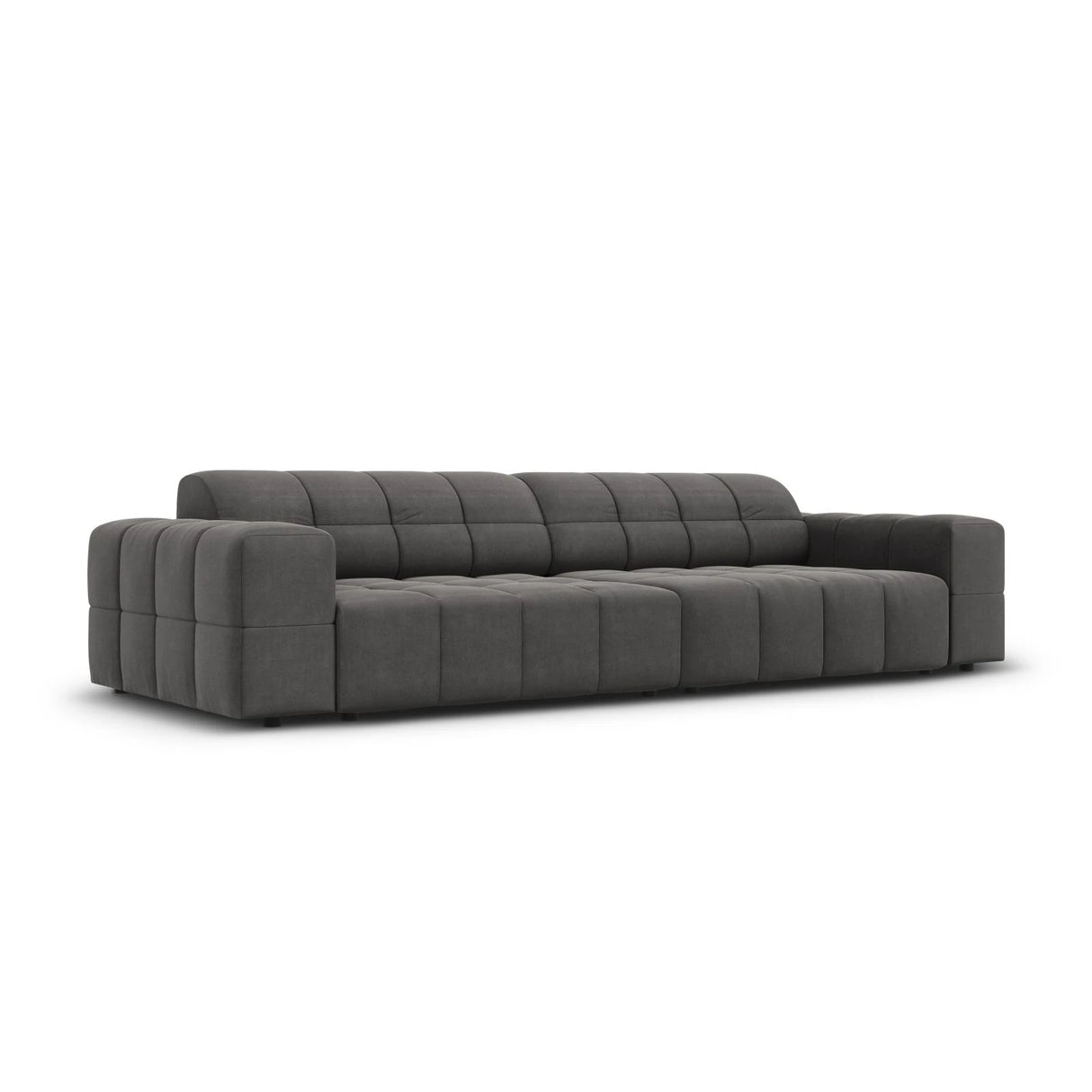 Jennifer 4-Sitzer Sofa mit Bezug aus Samt (Bluvel 14) in Grau, 244x102 cm – Bild 3