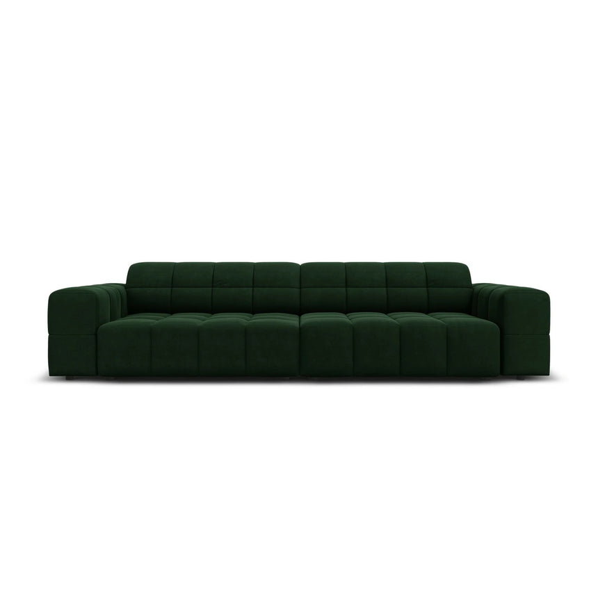 Jennifer 4-Sitzer Sofa mit Bezug aus Samt (Bluvel 78) in Flaschengrün, 244x102 cm – Bild 1
