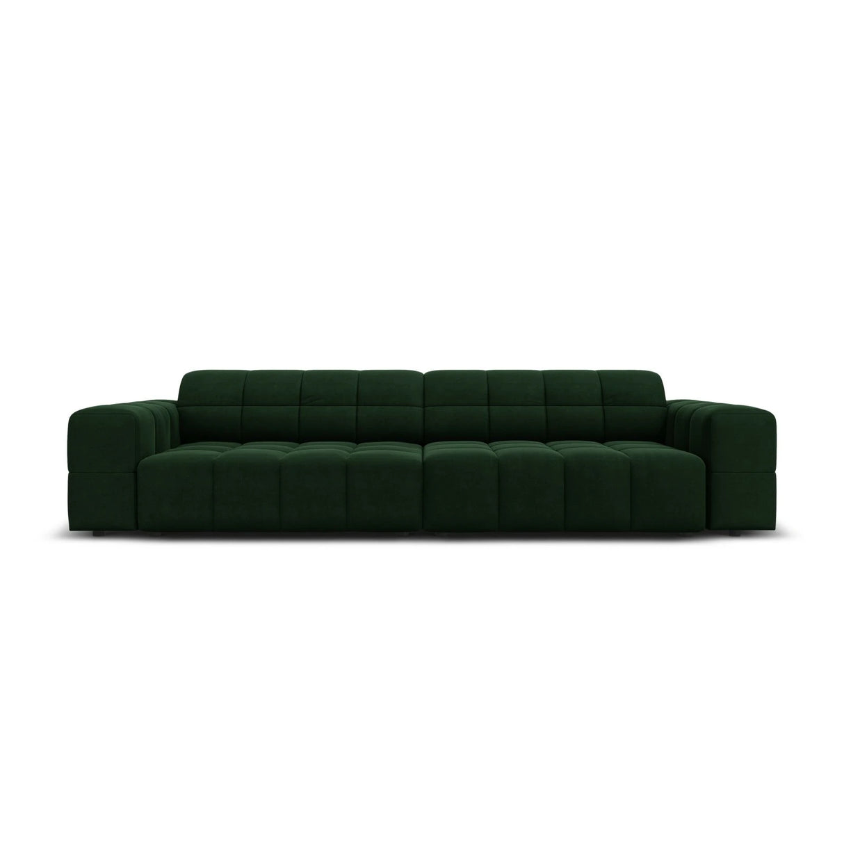 Jennifer 4-Sitzer Sofa mit Bezug aus Samt (Bluvel 78) in Flaschengrün, 244x102 cm – Bild 1