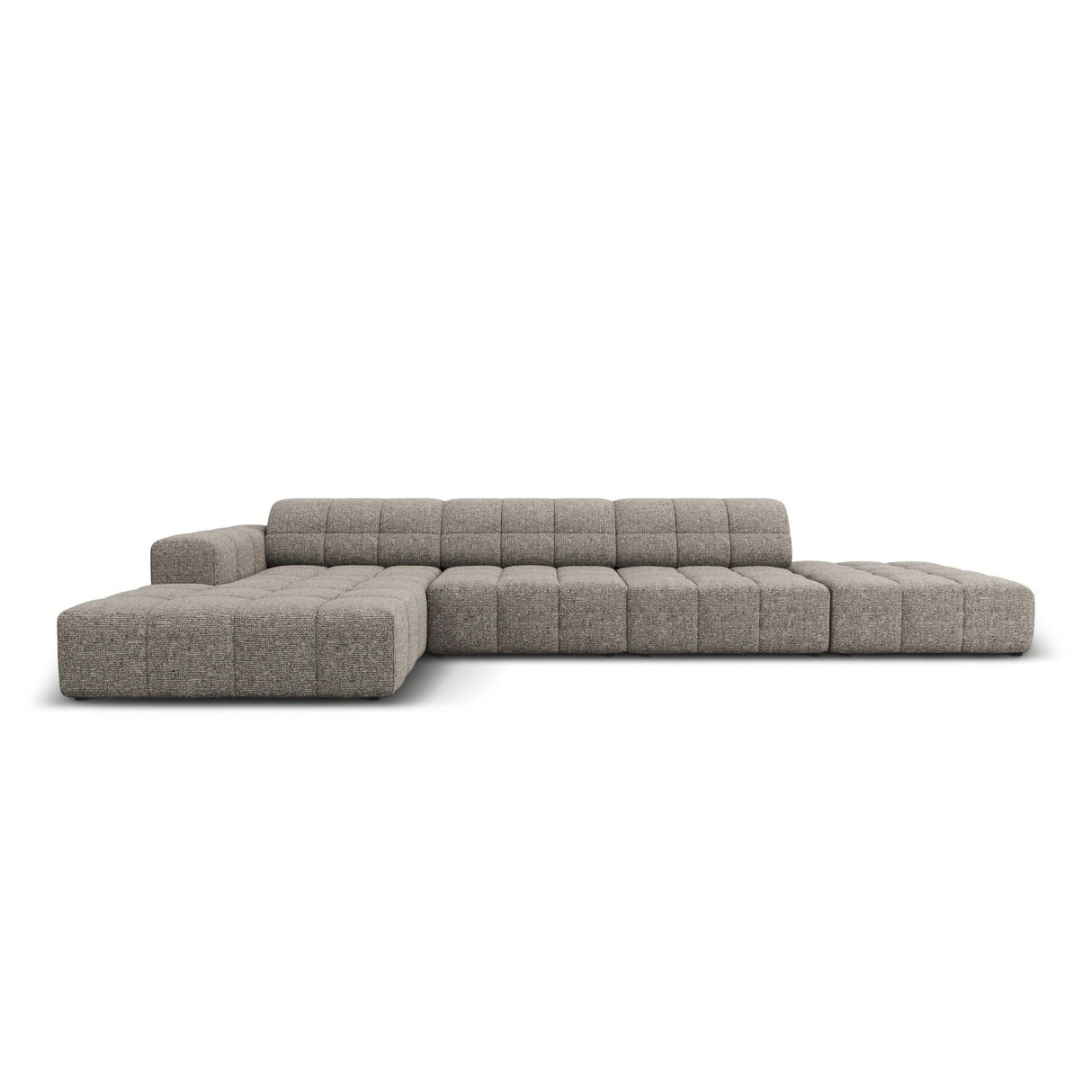 Jennifer 5-Sitzer Ecksofa, Linke Seite, mit Bezug aus Chenille (Haga 16) in Grau, 341x166 cm – Bild 1