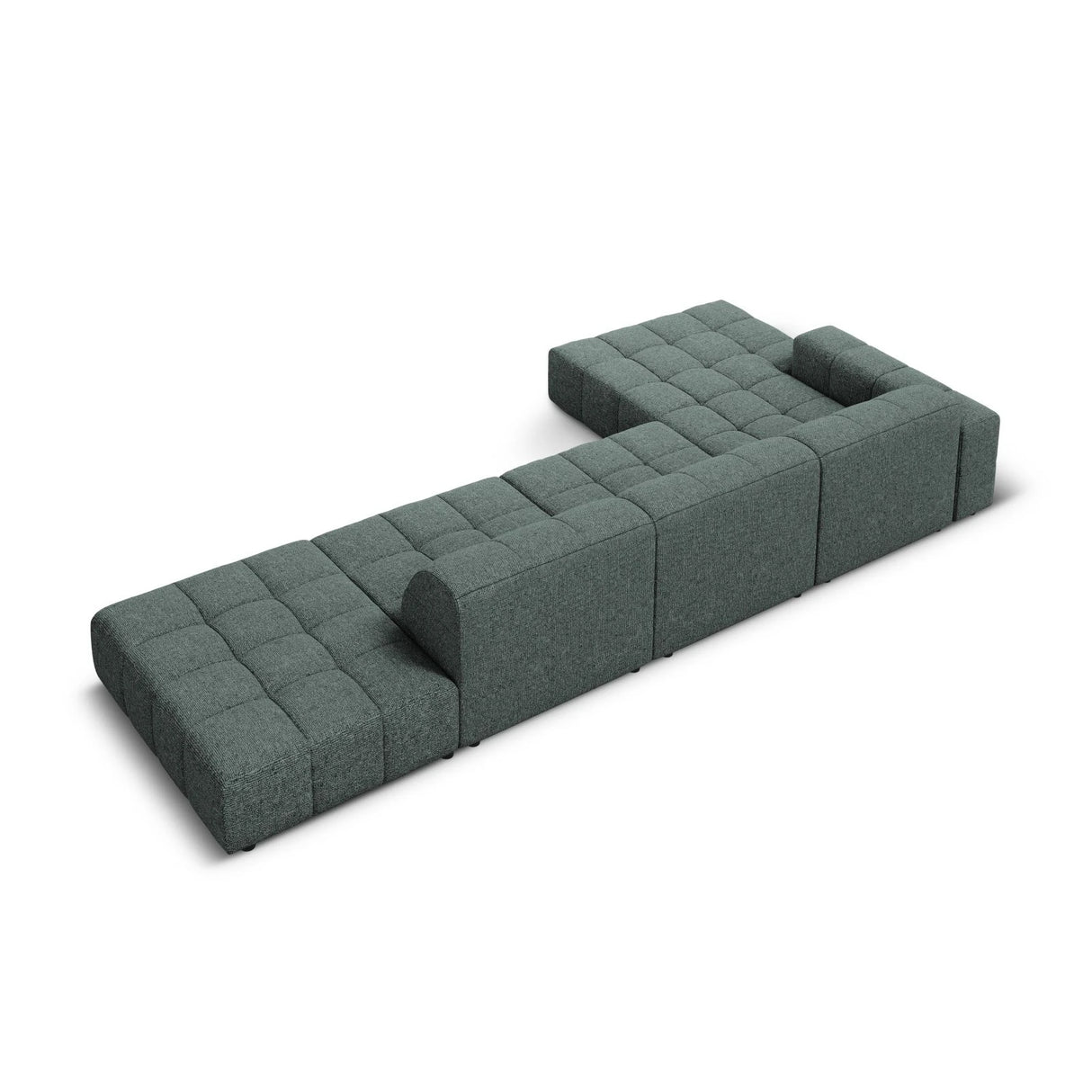 Jennifer 5-Sitzer Ecksofa, Linke Seite, mit Bezug aus Chenille (Haga 78) in Petrol, 341x166 cm – Bild 5