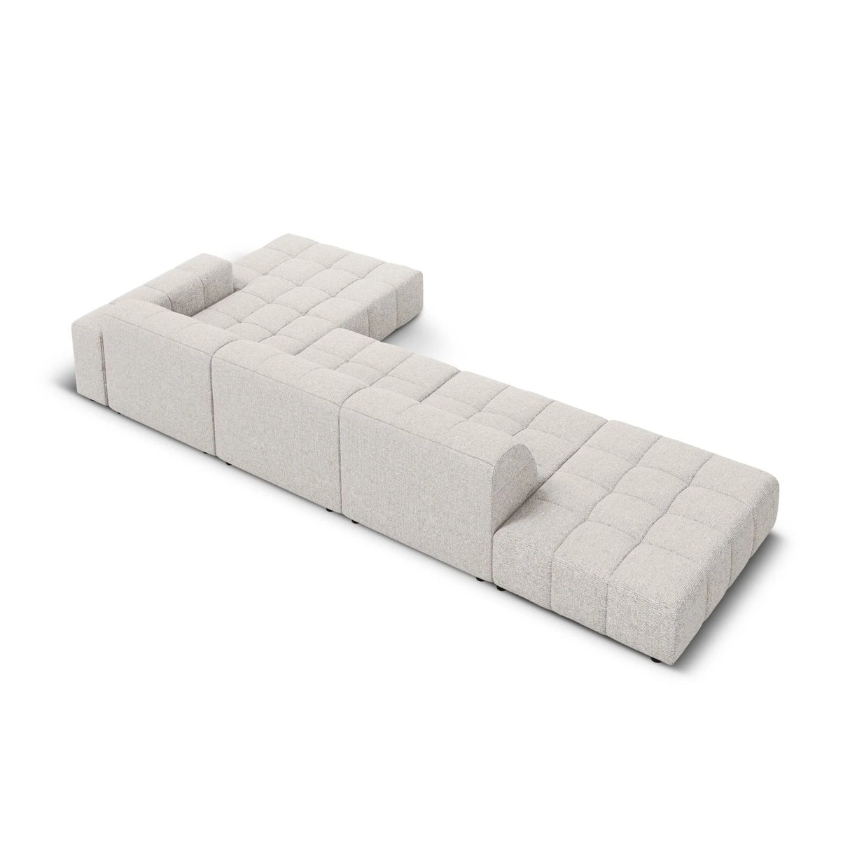 Jennifer 5-Sitzer Ecksofa, Rechte Seite, mit Bezug aus Chenille (Haga 06) in Hellgrau, 341x166 cm – Bild 5