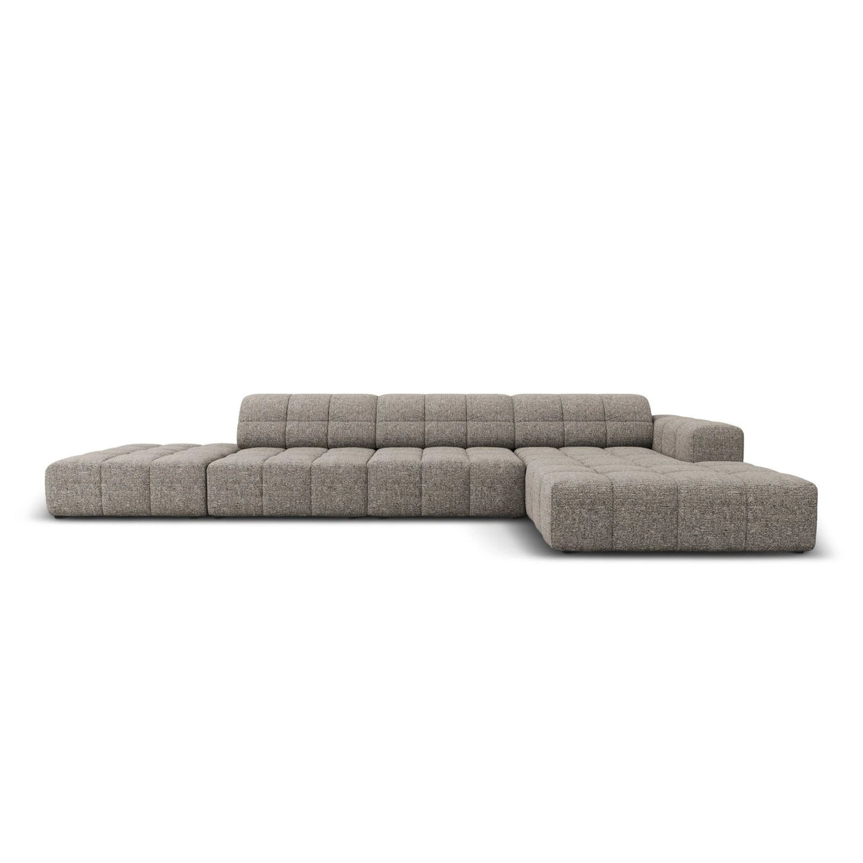 Jennifer 5-Sitzer Ecksofa, Rechte Seite, mit Bezug aus Chenille (Haga 16) in Grau, 341x166 cm – Bild 1