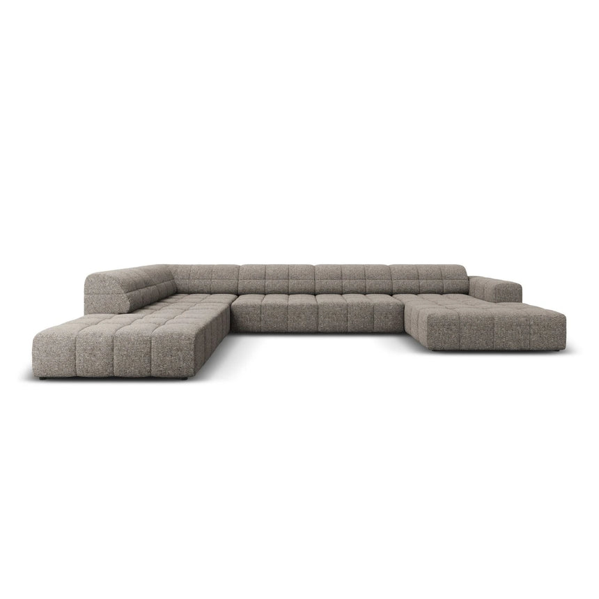 Jennifer 7-Sitzer Panorama-Sofa Links, mit Bezug aus Chenille (Haga 16) in Grau, 364x262 cm – Bild 1