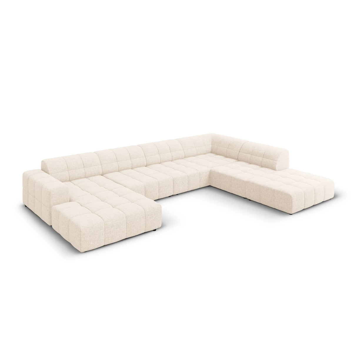 Jennifer 7-Sitzer Panorama-Sofa Rechts, mit Bezug aus Samt oder Chenille, 364x262 cm – Bild 3