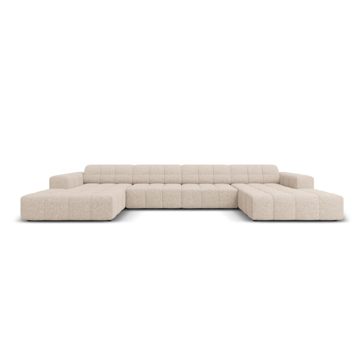Jennifer Panorama-Sofa symmetrisch mit Bezug aus Chenille (Haga 30) in Beige, 364x166 cm – Bild 1