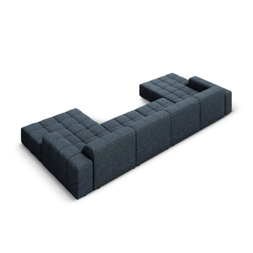 Jennifer Panorama-Sofa symmetrisch mit Bezug aus Chenille (Haga 86) in Königsblau, 364x166 cm – Bild 4