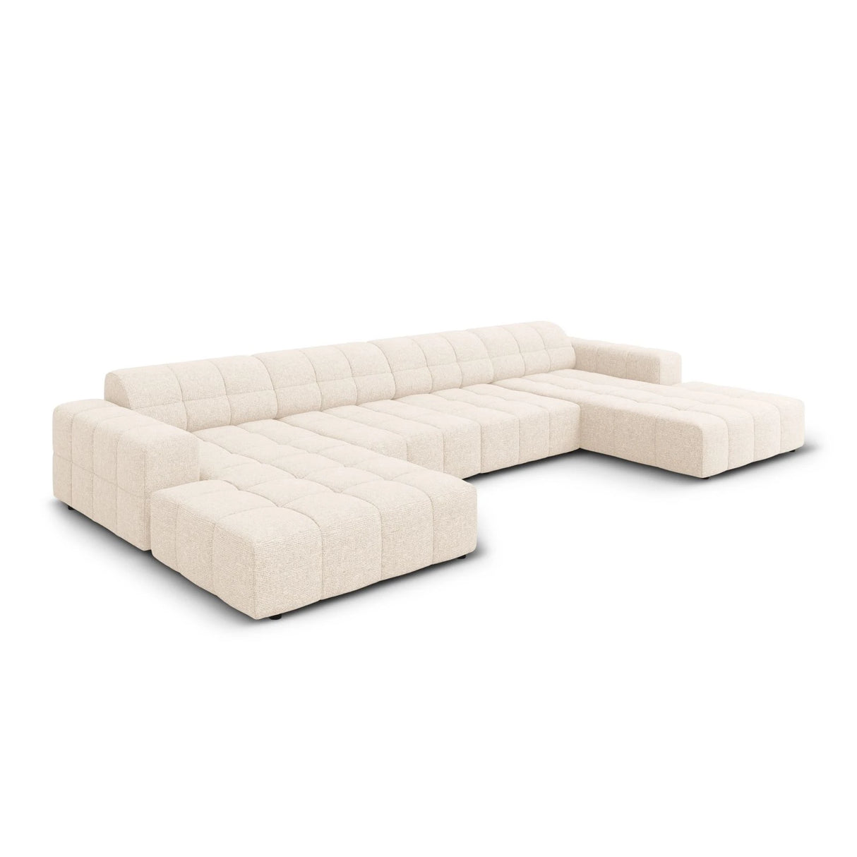 Jennifer Panorama-Sofa symmetrisch mit Bezug aus Samt oder Chenille, 364x166 cm – Bild 3
