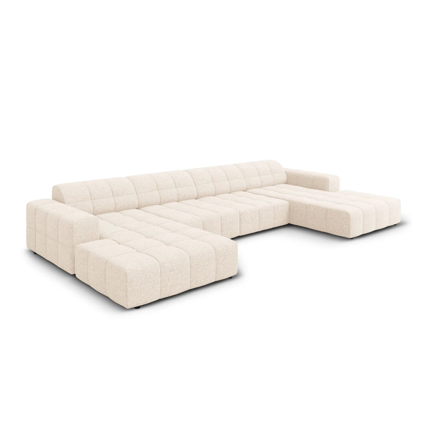 Jennifer Panorama-Sofa symmetrisch mit Bezug aus Samt oder Chenille, 364x166 cm – Bild 3