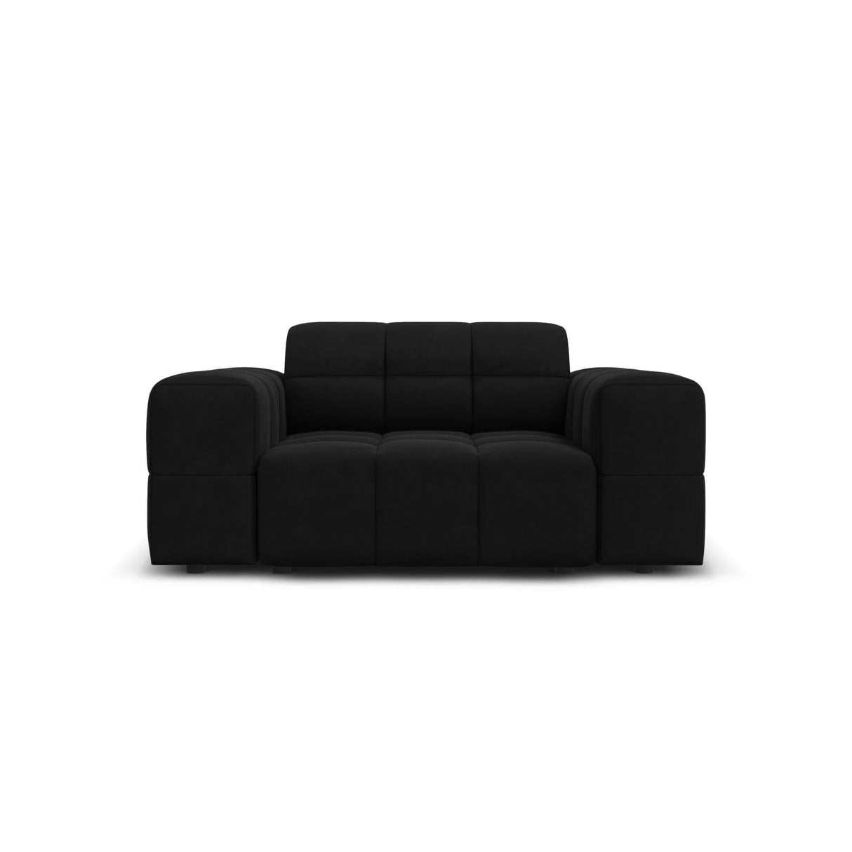 Jennifer Sessel mit Bezug aus Samt (Bluvel 19) in Schwarz, 124x102 cm – Bild 1