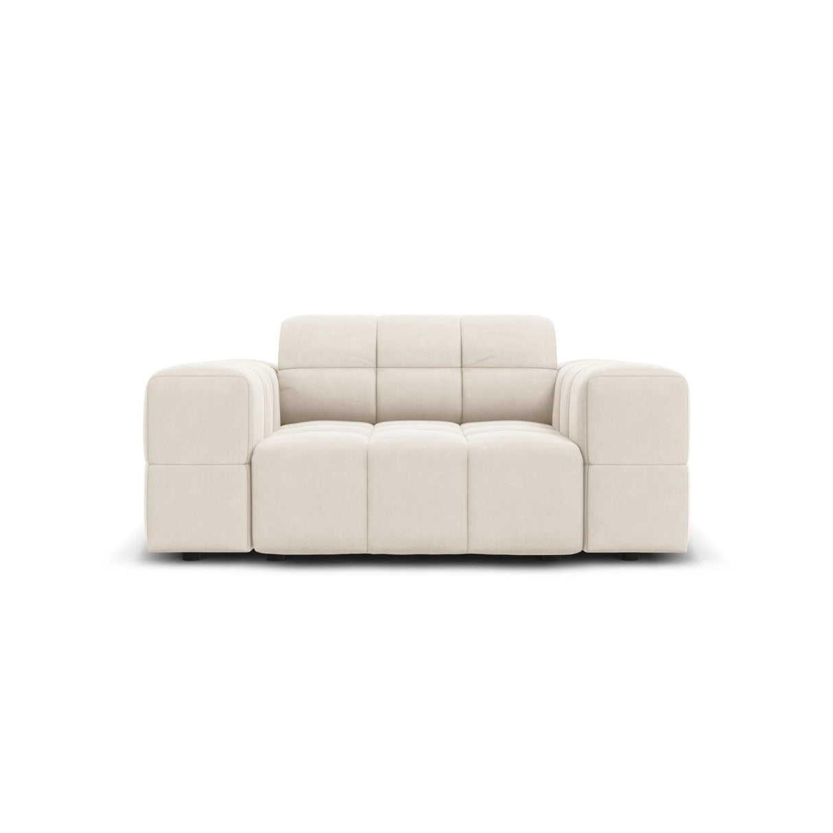 Jennifer Sessel mit Bezug aus Samt (Bluvel 22) in Leichtes Beige, 124x102 cm – Bild 1