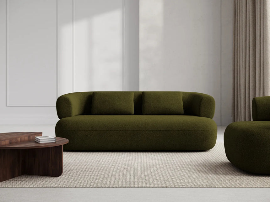 Jenny 2-Sitzer Sofa mit Bezug aus Boucle (ASCOLIGRE) in Grün, 178x90 cm – Bild 2