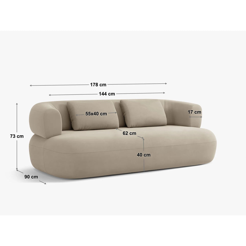 Jenny 2-Sitzer Sofa mit Bezug aus Boucle (NoN16) in Hellbraun, 178x90 cm – Bild 3