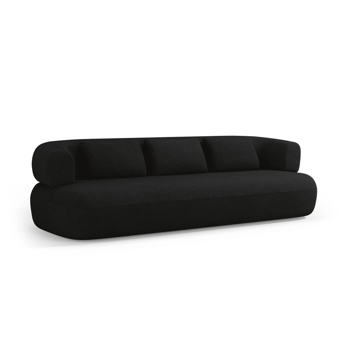 Jenny 4-Sitzer Sofa mit Bezug aus Boucle (NoN100) in Schwarz, 226x90 cm – Bild 4