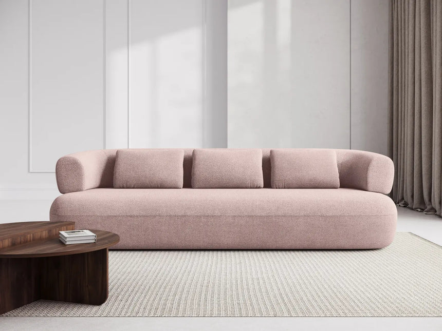 Jenny 4-Sitzer Sofa mit Bezug aus Boucle (NoN61) in Puderrosa, 226x90 cm – Bild 2