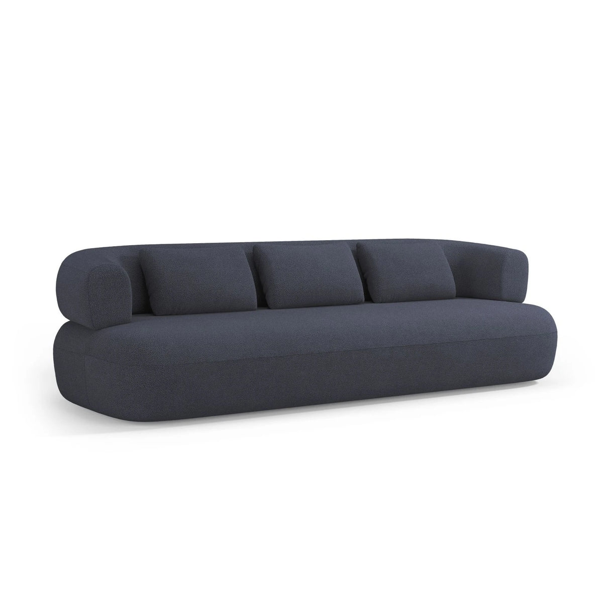 Jenny 4-Sitzer Sofa mit Bezug aus Boucle (NoN79) in Dunkelblau, 226x90 cm – Bild 4