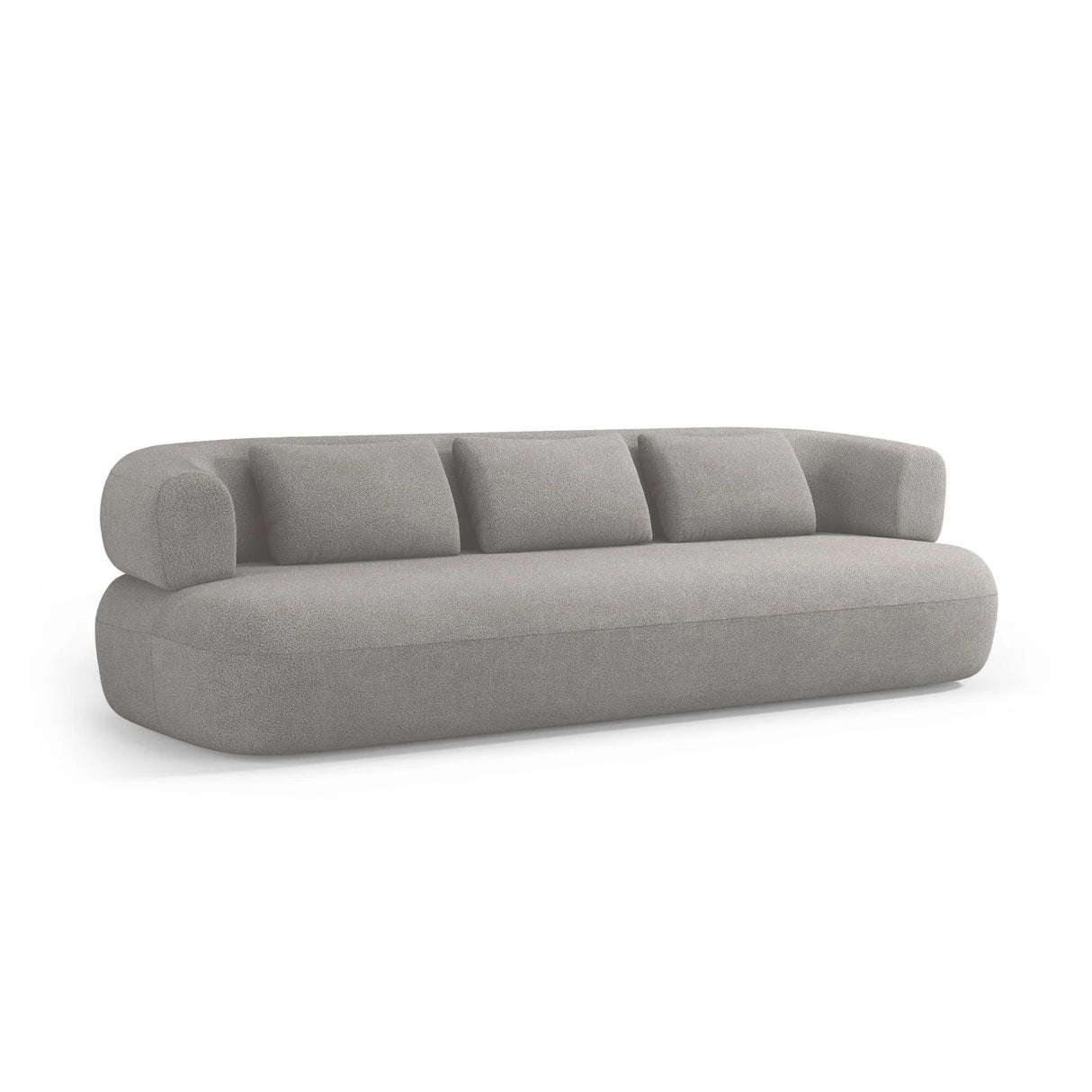 Jenny 4-Sitzer Sofa mit Bezug aus Boucle (NoN83) in Hellgrau, 226x90 cm – Bild 4