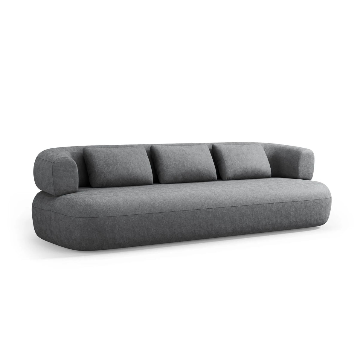 Jenny 4-Sitzer Sofa mit Bezug aus Chenille (PeHa90) in Dunkelgrau, 226x90 cm – Bild 3