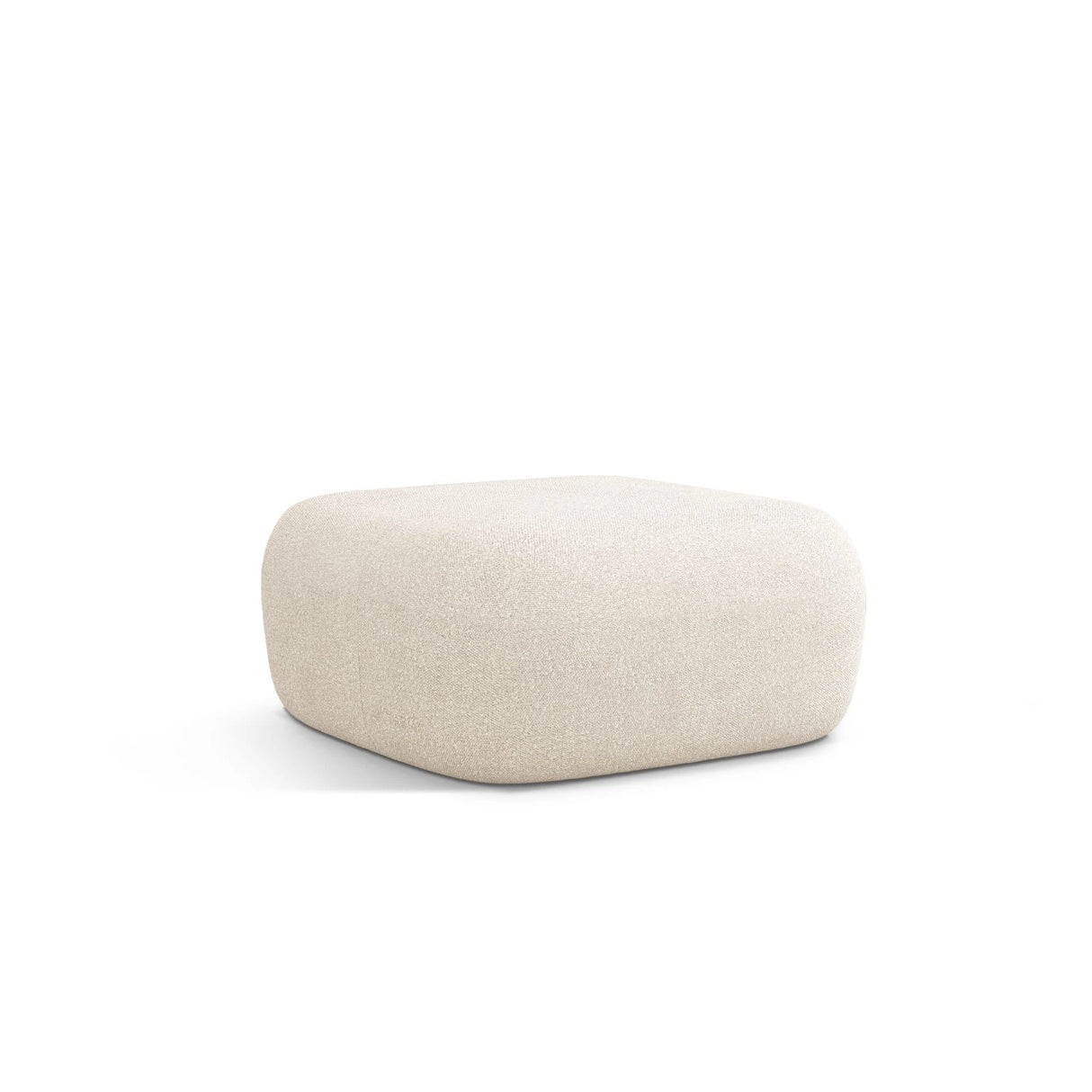 Jenny Pouf mit Bezug aus Boucle (AscNATA) in Beige, 90x88 cm – Bild 3