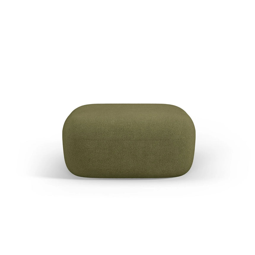 Jenny Pouf mit Bezug aus Boucle (NoN38) in Grün, 90x88 cm – Bild 1