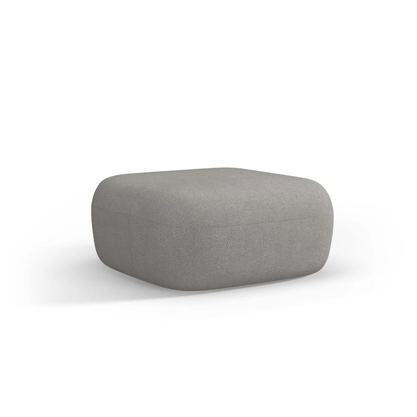 Jenny Pouf mit Bezug aus Boucle (NoN83) in Hellgrau, 90x88 cm – Bild 3